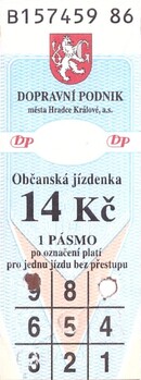 Bilet Hradec Kralowe