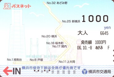 Bilet Yokohama City Transportation Bureau