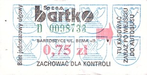 Bilet Bartoszyce