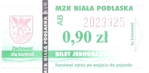 Bilet Biała Podlaska 0,90