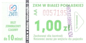 Bilet Biała Podlaska 1,00