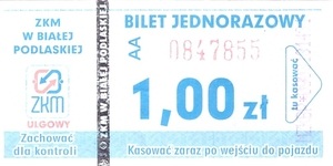 Bilet Biała Podlaska 1,00