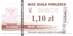 Bilet Biała Podlaska 1,10