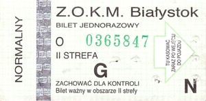Bilet Białystok G N