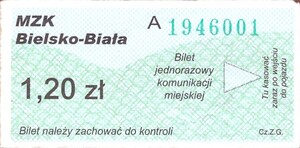 Bilet Bielsko Biała 1,20