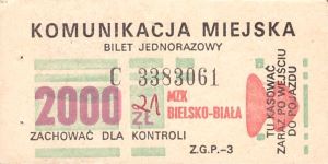 Bilet Bielsko Biała 2000