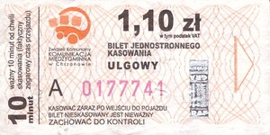 Bilet Chrzanów 1,10