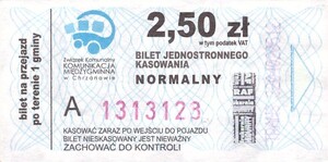Bilet Chrzanów 2,50