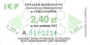 Bilet Chrzanów 2,40