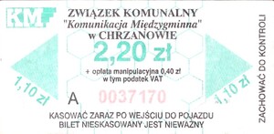 Bilet Chrzanów 2,20