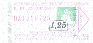 Bilet Ciechanów 1,25