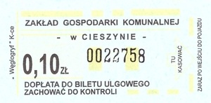 Bilet Cieszyn 0,10