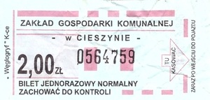 Bilet Cieszyn 2,00
