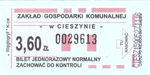 Bilet Cieszyn 3,60