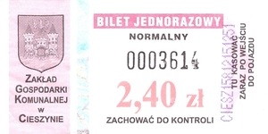 Bilet Cieszyn 2,40