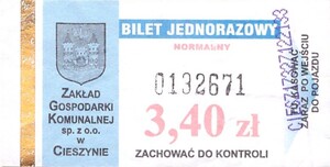 Bilet Cieszyn 3,40