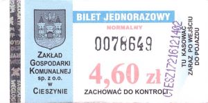 Bilet Cieszyn 4,60