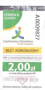 Bilet Czechowice Dziedzice 2,00