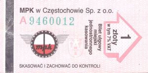 Bilet Częstochowa 1