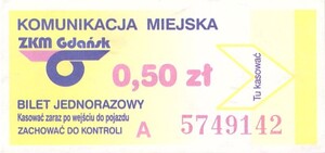 Bilet Gdańsk 0,50