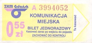 Bilet Gdańsk 0,55