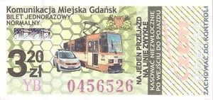 Bilet Gdańsk 3,20