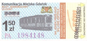 Bilet Gdańsk 1,50