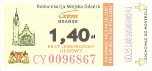 Bilet Gdańsk 1,40