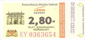 Bilet Gdańsk 2,80