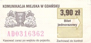 Bilet Gdańsk 3,90