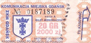 Bilet Gdańsk 20/2000