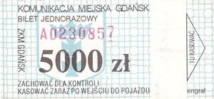 Bilet Gdańsk 5000