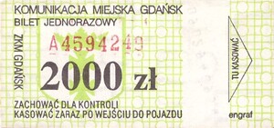 Bilet Gdańsk 2000