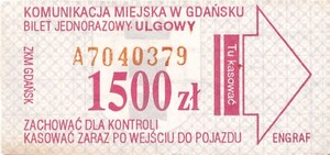 Bilet Gdańsk 1500