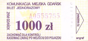 Bilet Gdańsk 1000