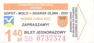 Bilet Gdańsk 1,40 622