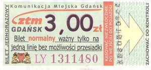 Bilet Gdańsk 3,00