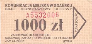 Bilet Gdańsk 1000