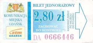 Bilet Gdańsk 2,80