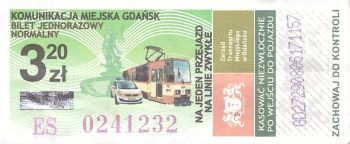 Bilet Gdańsk 3,20