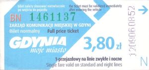 Bilet Gdynia 3,80