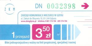 Bilet Gdynia 3,50 