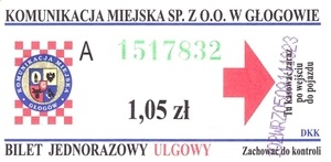 Bilet Głogów 1,05