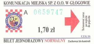 Bilet Głogów 1,70