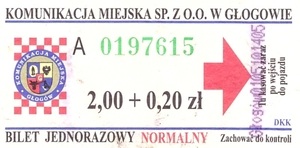 Bilet Głogów 2,00+0,20