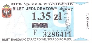 Bilet Gniezno 1,35