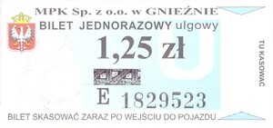 Bilet Gniezno 1,25