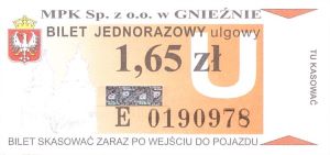 Bilet Gniezno 1,65