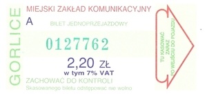 Bilet Gorlice 2,20