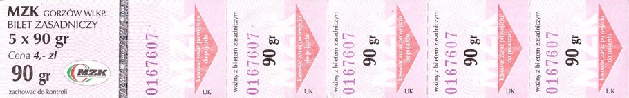 Bilet Gorzów Wielkopolski 5x90